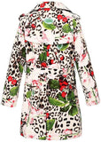 Leopard & Cherry Print Trench Coat - DESIGNER INSPIRED FASHIONS