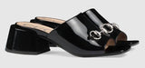 Patent Leather Mid-Heel Slide