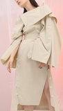 Button-Embellished Backless Dress- Apricot or Black