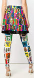 Pleated Mini Skirt with Logo Print