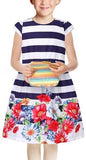 Floral & Striped Print Dress - DESIGNER INSPIRED FASHIONS
