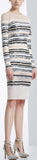 Sequin-Embellished Mesh Paneled Evening Dress