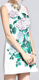 Hydrangea Appliques Jacquard Shift Dress - DESIGNER INSPIRED FASHIONS