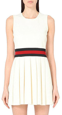 Color-Contrast Pleated Tennis-Style Dress - DESIGNER INSPIRED FASHIONS