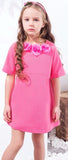 Floral-Appliques Dress, Pink