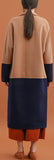 Color-Contrast Single-Breasted Wool Coat
