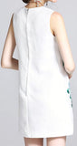Hydrangea Appliques Jacquard Shift Dress - DESIGNER INSPIRED FASHIONS