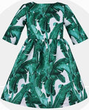Banana Leaf Printed Dress - DESIGNER INSPIRED FASHIONS