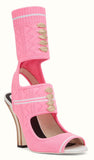 Knitted Open-Toe Sandals - Pink - DESIGNER INSPIRED FASHIONS
