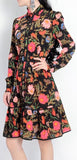Floral-Print Shirt Dress - Black or White
