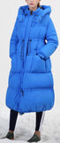 Blue Paneled Puffer Coat