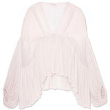 Draped Silk Top-Apricot - DESIGNER INSPIRED FASHIONS
