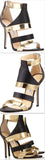 Gold Besso Textured and Mirrored Leather Sandals - DESIGNER INSPIRED FASHIONS