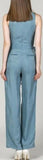 Draped V-Neck Jumpsuit - (Light Blue, Green, Terracotta Red) - DESIGNER INSPIRED FASHIONS
