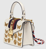 'Sylvie' Animal Studs Leather Mini Bag, White