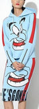Blue Genie Printed Hooded Sweater & Skirt Set - DESIGNER INSPIRED FASHIONS