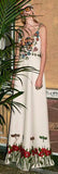 'Gardenia' Cady Long Tiger Embroidered Dress-White - DESIGNER INSPIRED FASHIONS