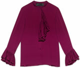 Pleated Cambric Silk Blouse - DESIGNER INSPIRED FASHIONS