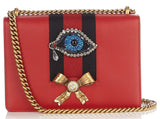 Peony Medium Eye Chain Shoulder Bag Red - DESIGNER INSPIRED FASHIONS