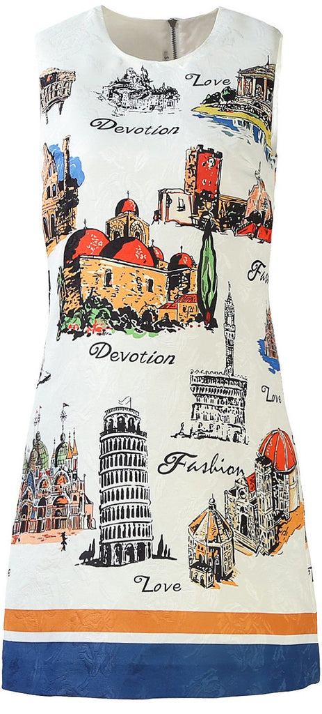 Printed Mini Shift Dress
