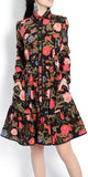 Floral-Print Shirt Dress - Black or White