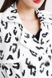 Cheetah Print Trench Coat in White - DESIGNER INSPIRED FASHIONS