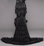Black Ruffle-Tiered Maxi Skirt - DESIGNER INSPIRED FASHIONS