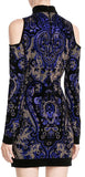 Embellished Cold-Shoulder Dress - DESIGNER INSPIRED FASHIONS