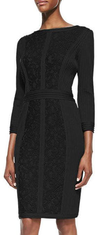 Black Lace Pleated Dress - DESIGNER INSPIRED FASHIONS