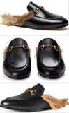 Princetown Horsebit Fur-Lined Leather Loafer-Slippers - (Pink, Red, Black) - DESIGNER INSPIRED FASHIONS