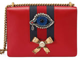 Peony Medium Eye Chain Shoulder Bag Red - DESIGNER INSPIRED FASHIONS