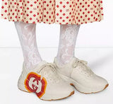 Rhyton Sneakers with Interlocking G and Heart