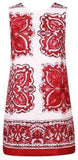 Porcelain Print Jacket & Dress Set, Red - DESIGNER INSPIRED FASHIONS