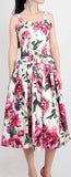Peony Print Ruffled Bustier Top and Skirt Set