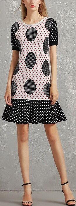Polka Dot Circle Print Dress