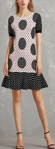 Polka Dot Circle Print Dress
