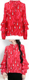 Lipstick Ruffle Blouse