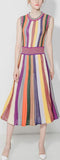 Rainbow Stripe Knit Dress - DESIGNER INSPIRED FASHIONS