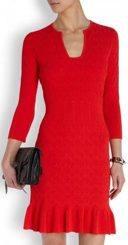 Knit Textured Stretchy Wool Dress - DESIGNER INSPIRED FASHIONS