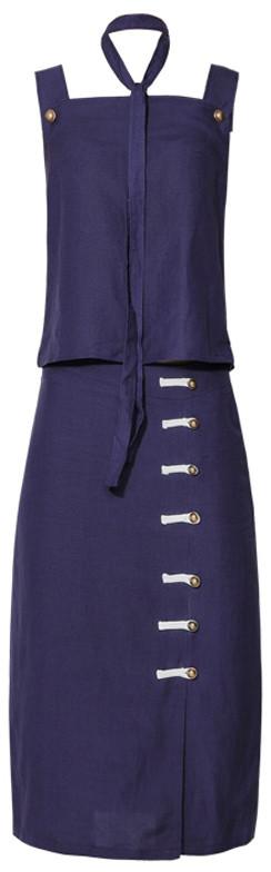 Linen Cotton Tank & Hook-Button Skirt Set - DESIGNER INSPIRED FASHIONS