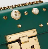 Padlock Pearl Studded Leather Shoulder Bag - (Various colors to choose from) - DESIGNER INSPIRED FASHIONS