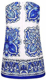Porcelain Print Jacket & Dress Set, Blue - DESIGNER INSPIRED FASHIONS