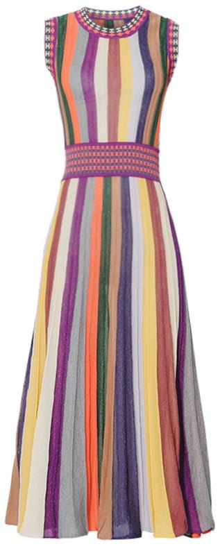 Rainbow Stripe Knit Dress - DESIGNER INSPIRED FASHIONS