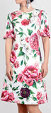 Peony Print Applique Dress