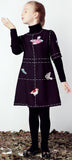Bird-Embroidered Black Dress - DESIGNER INSPIRED FASHIONS