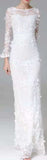 Lace-Applique Gown - Light Blue or White - DESIGNER INSPIRED FASHIONS