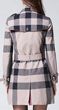 Check Print Short Trench Coat - DESIGNER INSPIRED FASHIONS