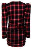 Plaid Mini Dress with Appliques