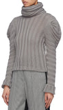 'Countess of Greystoke' Puff Shoulder Knit Turtleneck Top