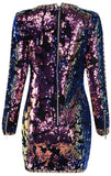 Embellished V-Neck Stretch Mini Dress